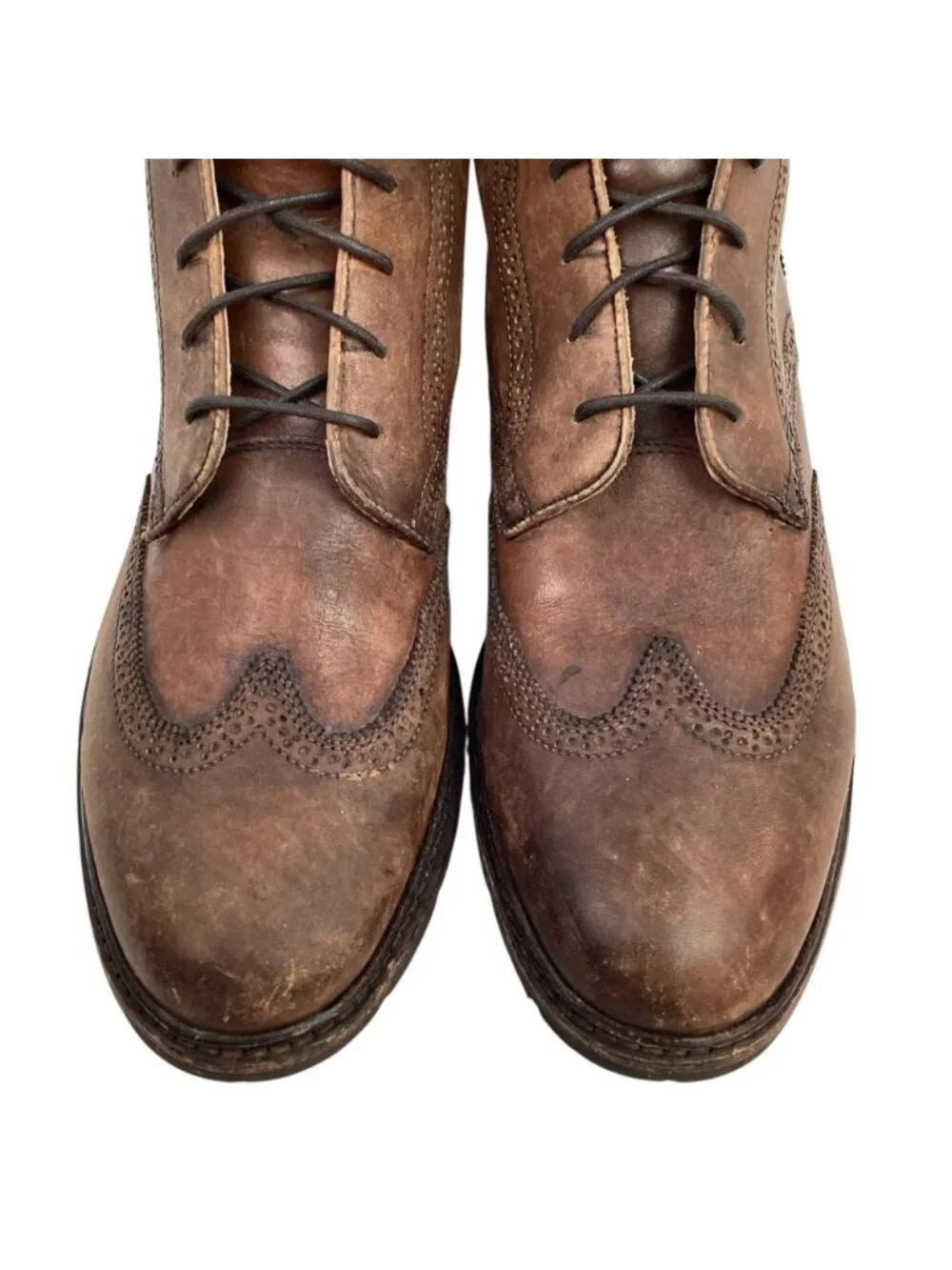 John A Frye Earl Wingtip Mens 13D Leather Lace-Up Boots Made In Mexico Vintage S